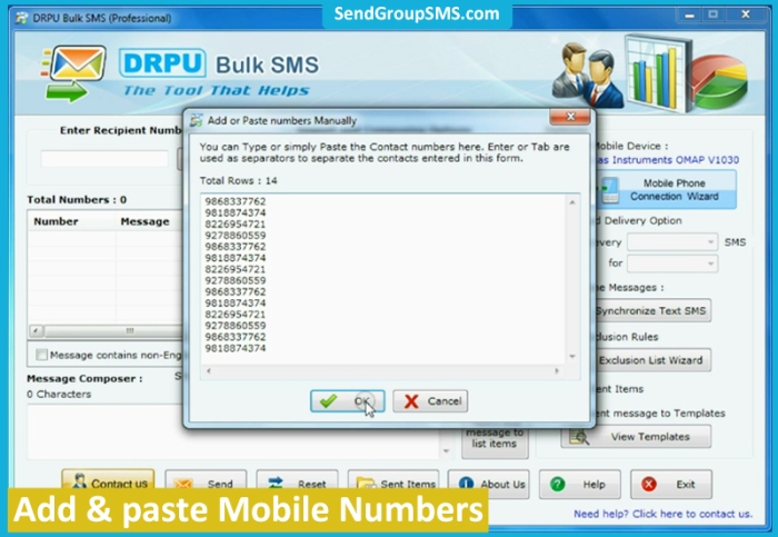 add and paste numbers