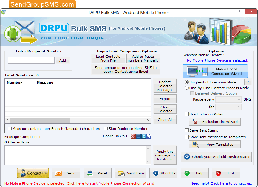 DRPU Android SMS Software